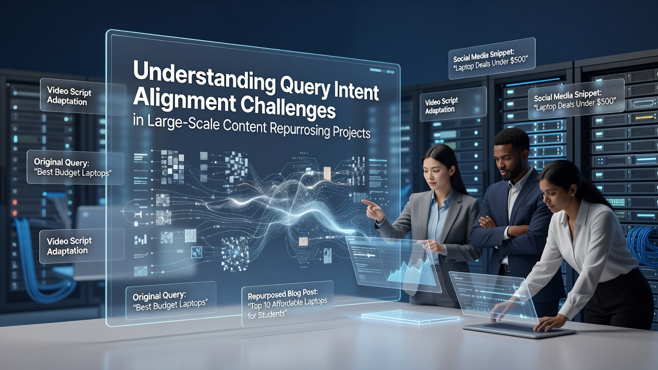 Understanding Query Intent Alignment Challenges in Large-Scale Content Repurposing Projects